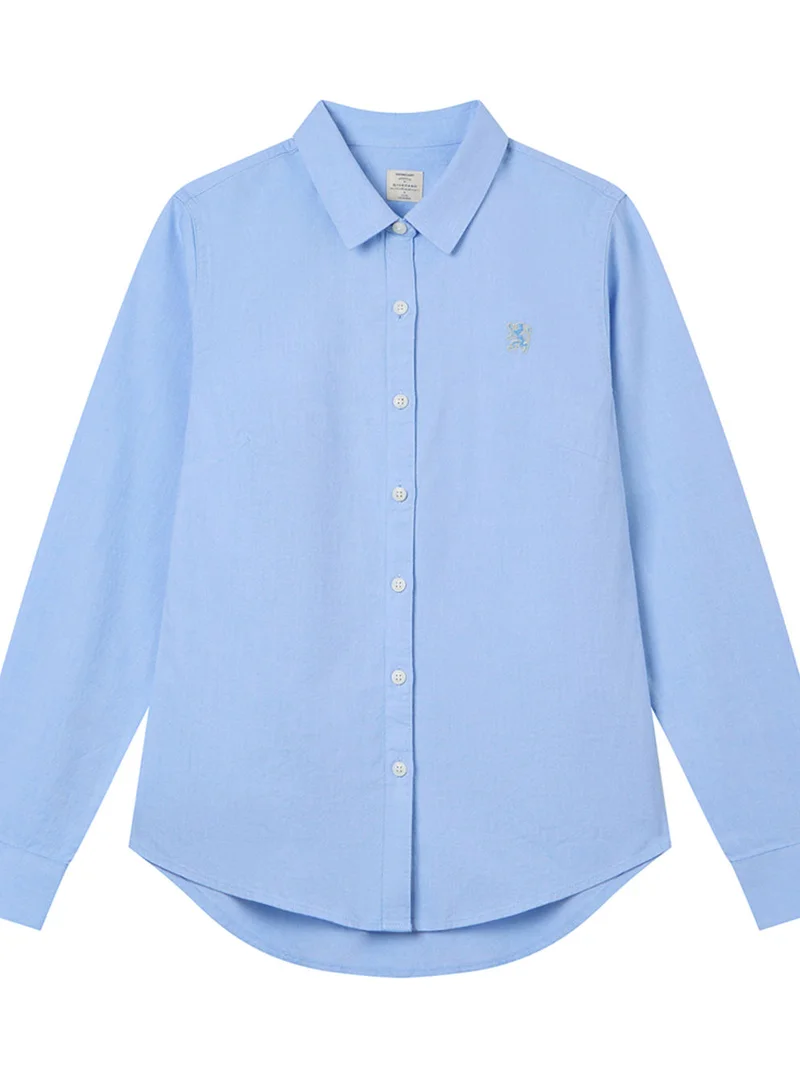 Women’s Slim Oxford Shirt with Embroidery